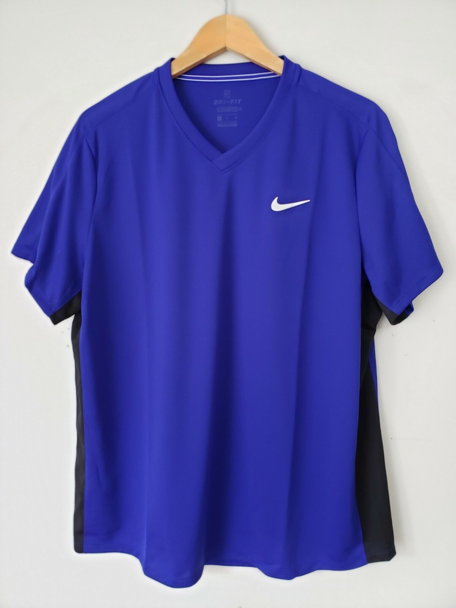 Nike Court Tennis Sz XLarge Men's Dry Victory T-Shirts Blue NWT