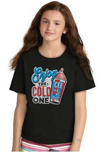 Licensed Enjoy The Cold One Icee Slushie Unisex Kids Youth Crew T Shirts - Picture 3 of 7