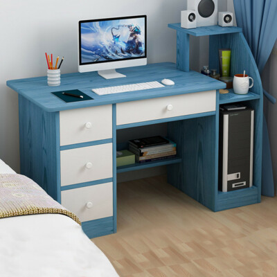 Computer Desk With Drawer Shelf Laptop Office Desk Home Modern Small Desks Blue Ebay