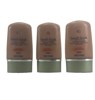 3 PACK CoverGirl CG Fresh Look Oil-Free Makeup WARM BEIGE Original Vintage NOS