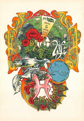 Postcard Zodiac Sign, PISCES - Illustrated By Beatrice D'ESTE