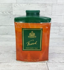 Lentheric Tweed Perfumed Talc 7.0 Oz. Net Wt 200g. Made In England