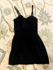 Urban Outfitters black sheer mini slip dress LBD Kimchi Blue (size XS)
