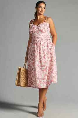 anthropologie corset midi dress By Anthropologie Corset Tiered Lace Ruffle Dress