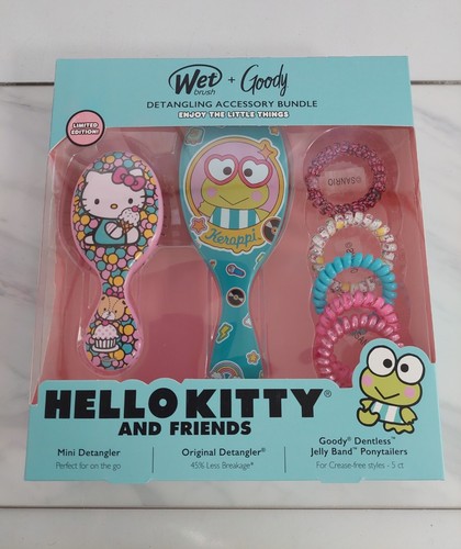 HELLO KITTY  KEROPPI Wet Hair Brush Detangling Accesory Bundle LIMITED EDITION - Picture 1 of 5