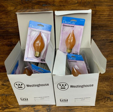 12 WESTINGHOUSE AMBER GLOWESCENT Flame Tip Chandelier Light Bulbs 40W 03017 NIP