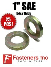 Qty 25 1" Extra Thick Flat Washers SAE Grade 8 Hardened Washers MCX Mil-Carb