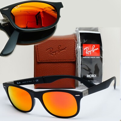 Ray-Ban Sunglasses 2012 New Wayfarer Folding Black Orange RB 4223