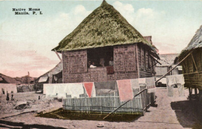PC PHILIPPINES, NATIVE HOME, MANILA, Vintage Postcard (B39843)