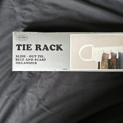 Tie and Belt Rack Slide Out Organizer White New