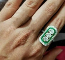 1Ct White Round Cut Bezel Set Art Deco Style Wedding Ring In 925 Sterling Silver