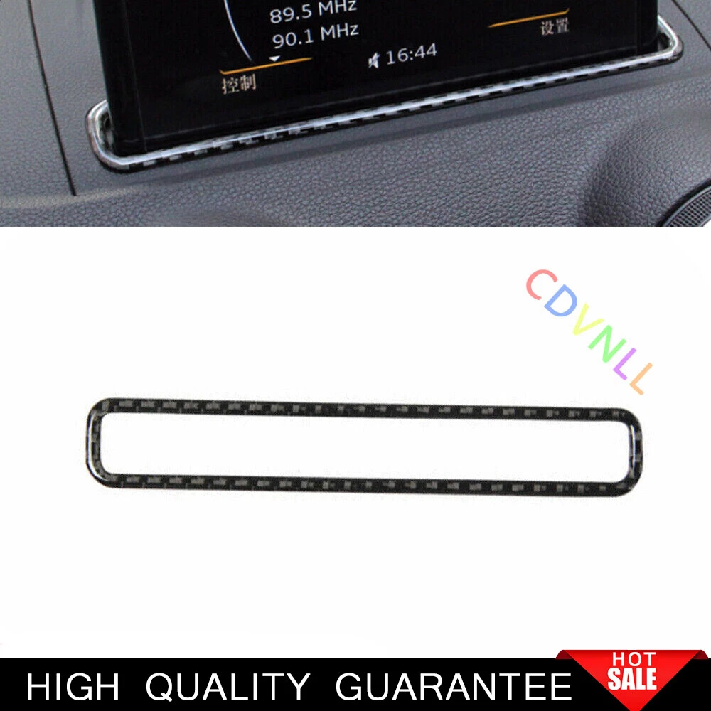 For Audi A3 S3 2014-2020 Real Carbon Fiber Central Console Navigation Panel Trim