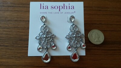 Lia Sophia Silber Kristall Chandelier Tropfen Post Statement Ohrringe Schmuck