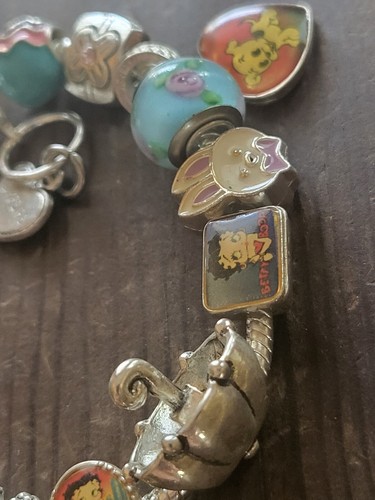 Betty Boop Charm Bracelet April Spring Easter Bunny Theme Toggle - Picture 3 of 8