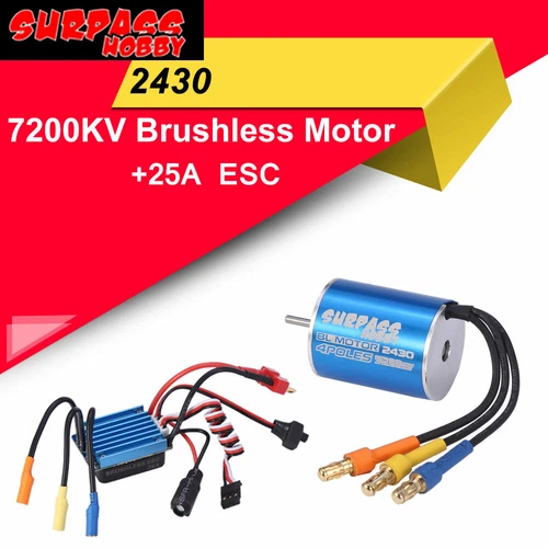 SURPASS HOBBY 2430 7200KV Sensorless Brushless Motor 25A ESC For 1/18 RC Car