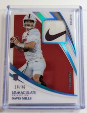 2021 Panini Immaculate Collegiate Davis Mills Rookie Gloves Nike Swoosh Logo/36