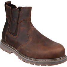 Image of Amblers Safety Pull On Dealer Safety Boots Brown Size 7