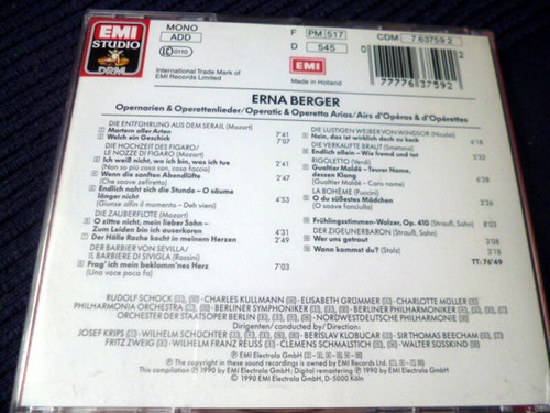3xCD Erna Berger 3 LIEDERABENDE 1951 LIVE + Greatest Operatic & Opera Arias EMI - Picture 5 of 5