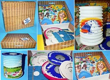 WEISSER RIESE ALTES WASCHMITTEL PARTY SET m. WERBELAMPIONS GIRLANDEN BOX 1970er
