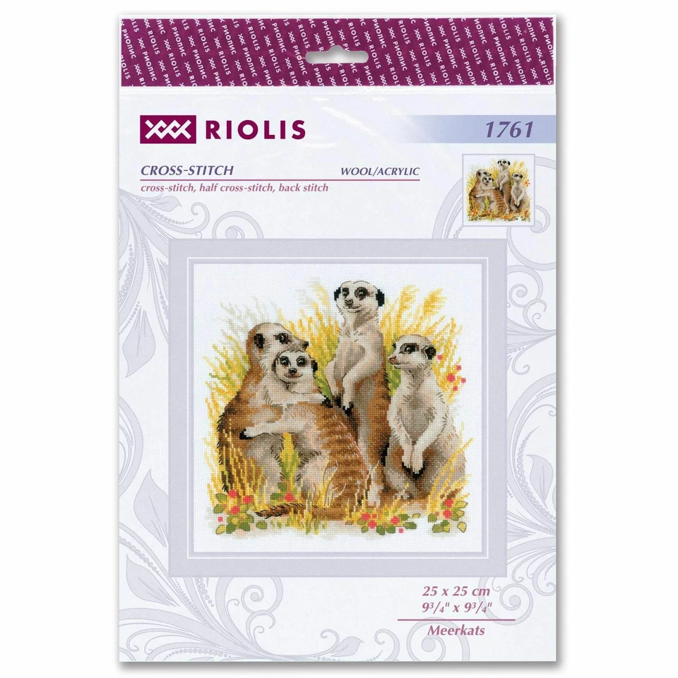 Cross-stitch kit Meerkats 1761 Riolis - image 2 of 4