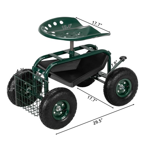 Gartensitzbank aus Eisen mit kurzem Griff tragbarer Outdoorhocker 75 x 45 x 47 cm - Bild 9 von 12