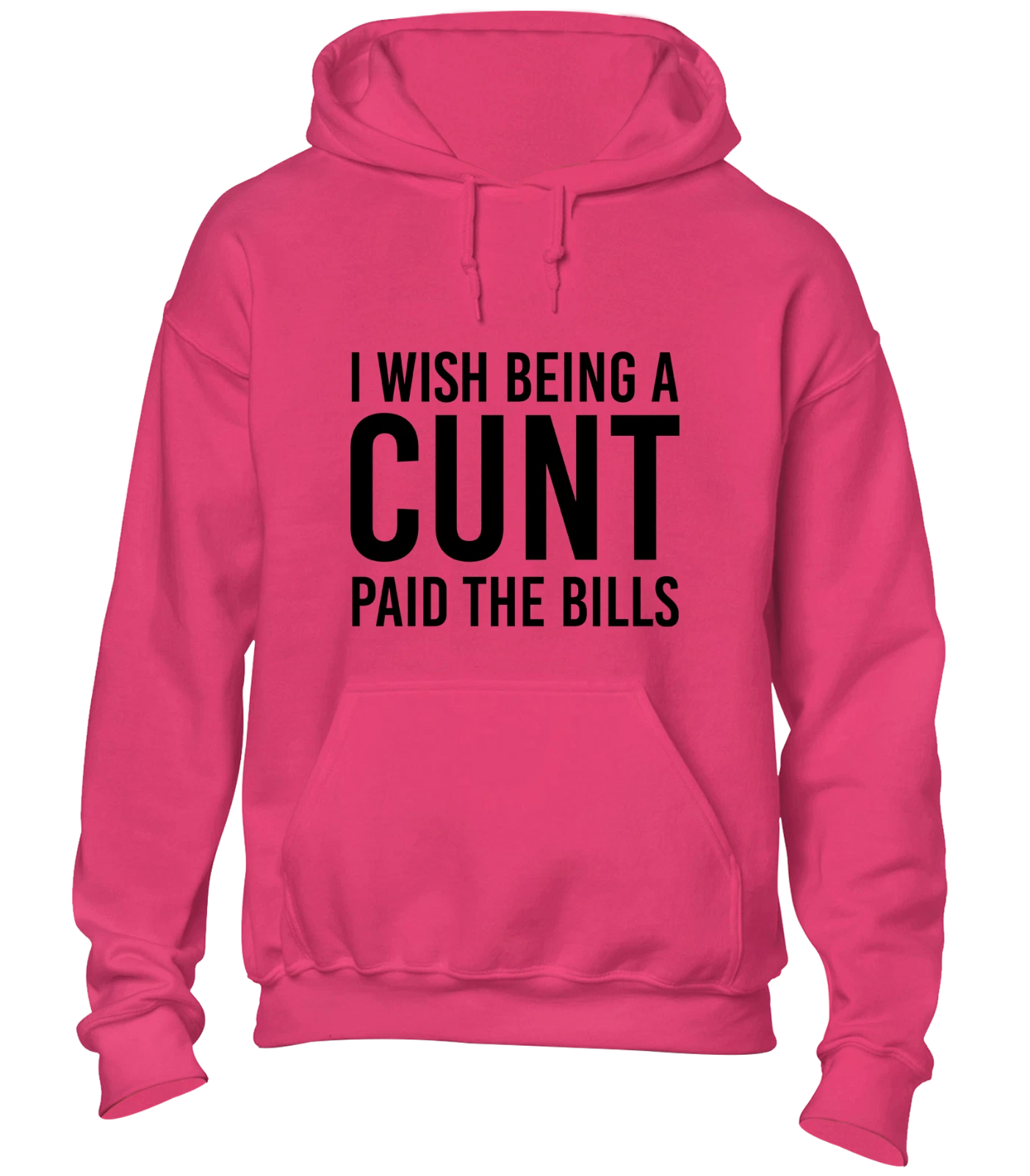 RHUDE FELPA CON CAPPUCCIO I WISH BEING A CU*T BOLLETTE PAGATE DIVERTENTE RUDE SCHERZO SLOGAN DESIGN REGALO