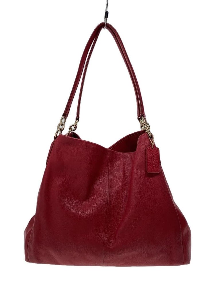 Coach handbag red plain f35723 Used