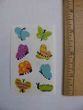 Mrs. Grossman's Stickers CHUBBY BUTTERFLIES 1 Mod 2" X 3.25" NOS