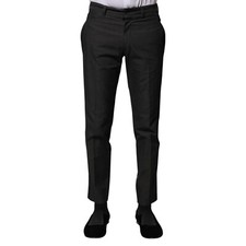 DOLCE & GABBANA Pants Gray Cotton Patterned Formal Trousers IT44/W30/XS 750usd