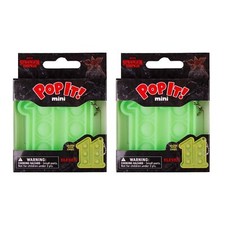Stranger Things Eleven Pop It Mini 11 Keychain Bag Clip - Glow In the Dark 2 Pk
