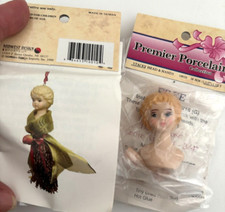 New Vtg PREMIER PORCELAIN 3Pc Stacey Head Hands DOLL No 10010 Ornament Taiwan