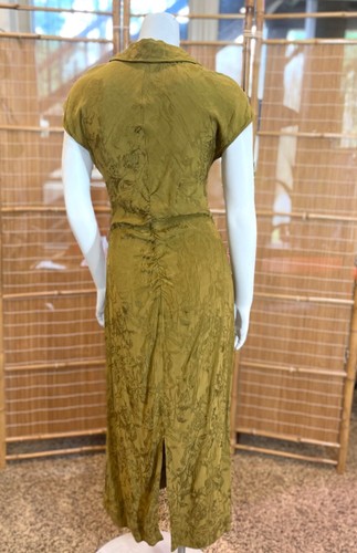 Zara Woman DRAPED JACQUARD MIDI DRESS VNeck Ruched Collared Shirt Bodycon Party - Foto 4 di 6