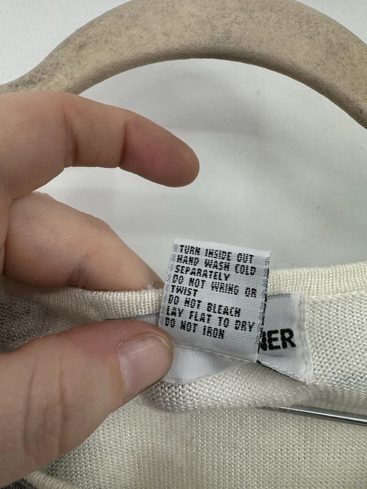 Винтажный женский свитер Alfred Dunner XL кремовый бабушка бабушка цветочный бисер прибрежный - Изображение 4 из 4