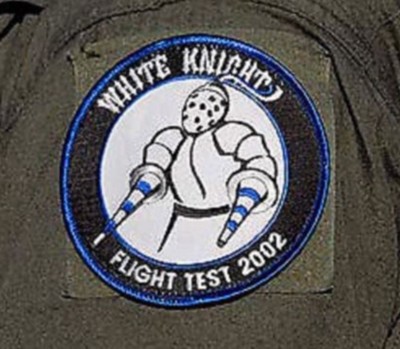 2002 Mojave Aerospace Spaceshipone Flight Test Pilot Abzeichen Weiß Knight Patch