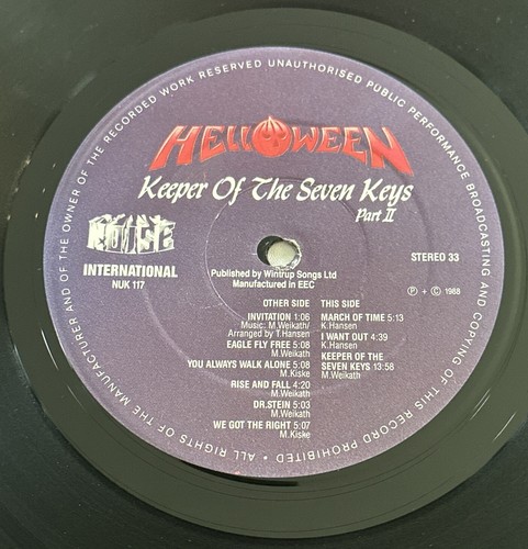 Helloween Keeper Of The Seven Keys Part II First Press 1988 - 12" Vinyl - EX/NM - Picture 5 of 8
