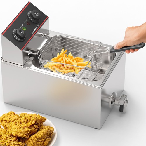 Commercial Deep Fryer Electric Griddle Single Double Grill Plate Frying - Picture 23 of 64