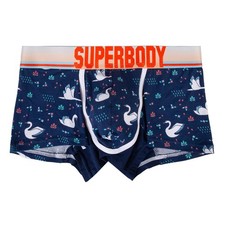 Boxer uomo Superbody marca cotone traspirante intimo stampa cigno M