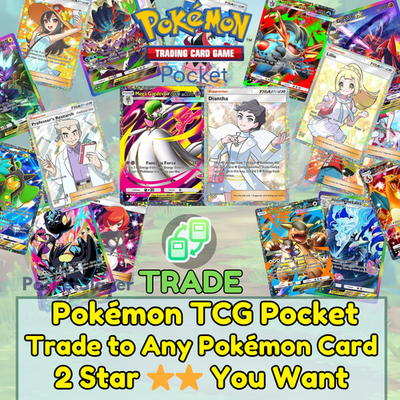 #ad 【FAST TRADE】Pokemon TCG Pocket Trading Trade any 2 Star Card Pokemon ⭐⭐ $7.00