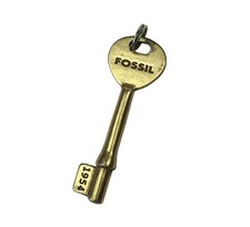 Vintage FOSSIL 1954 Brass Key Fob Bag Charm Hang Tag Handbag Replacement
