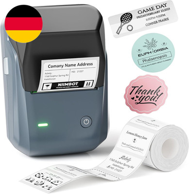 NIIMBOT B1 Etikettendrucker Mit Größeres Etikett 1 Rolle, Bluetooth-Etikettendru