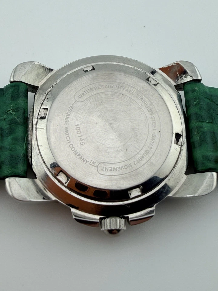 ESQ by Movado Ladies Submersible Swiss Quartz Watch Green Strap Two-Tone Bezel - Image 4 of 4