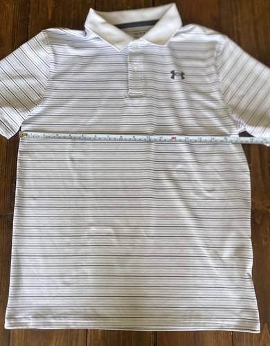 Under Armour Striped Loose Heat Gear Boys Polo Shirt Size Youth Medium - Picture 9 of 13
