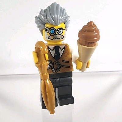 LEGO BAM Steampunk Old Man Grandpa Ice Cream Gold Umbrella Gray Hair 