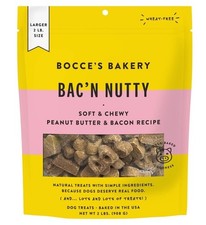 Bocce's Bakery Bac'n Nutty Dog Treats Peanut Butter  Bacon  2 lbs  06/18/27
