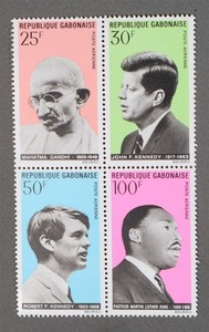 MayfairStamps Gabon Block Mahatma Gandhi John & Robert Kennedy Martin Luther Kin
