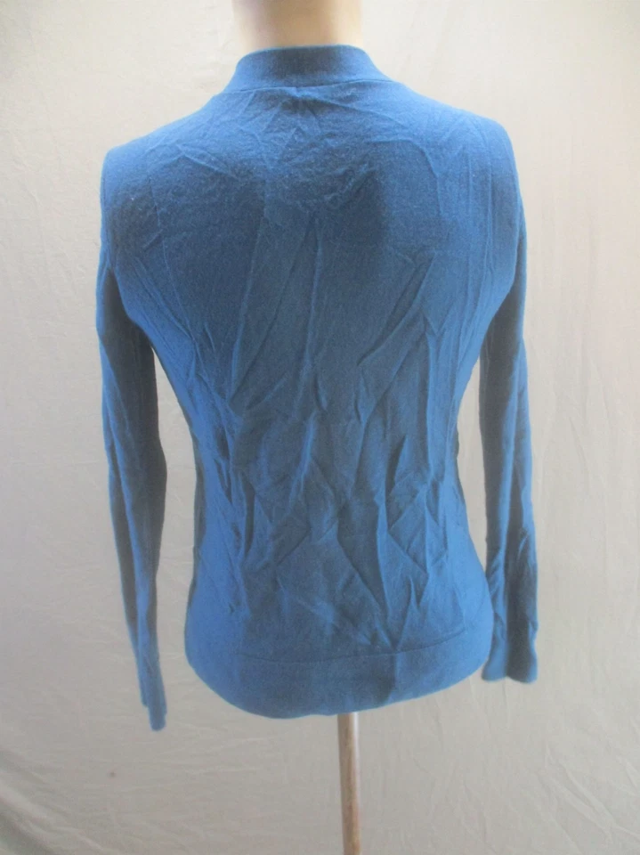 Cárdigan halógeno tejido con botones cuello en V 100 % lana merino azul marino talla M para mujer 187 Foto 4 de 4