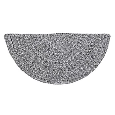 Super Area Rugs Farmhouse Braided Cotton Rug, Black & White, 20"x40" Half Circle