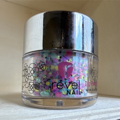 Revel Nail Dip Powder-D705 Mania J705D Multicolor Glitter 0.5 oz Slightly Used