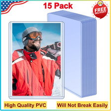 15 Pack Post Card Photo Top Loaders 4x6 in Hard Plastic Cards Sleeve Protectors