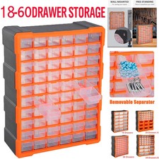 60 Multi Drawer Small Parts Storage Cabinet Unit Organiser Garage Tool Box NEW